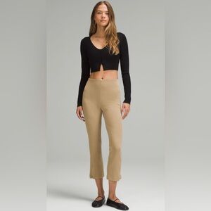 NWT! Lululemon Ribbed Softstreme Zip-Leg High-Rise Cropped Pant 25”